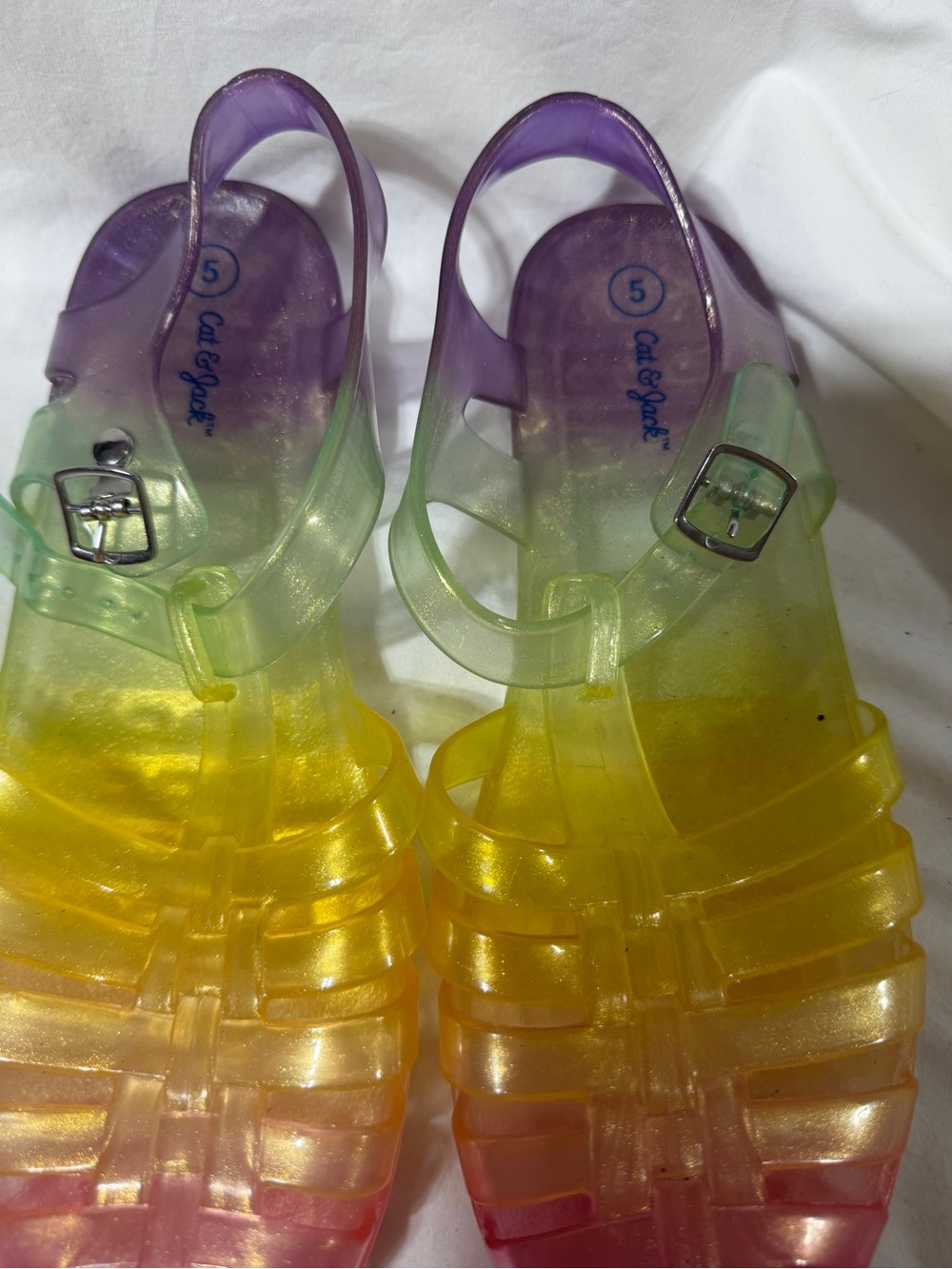 Cat & Jack Kids Ombre Jelly Sandals in Purple, Green, Yellow, Pink